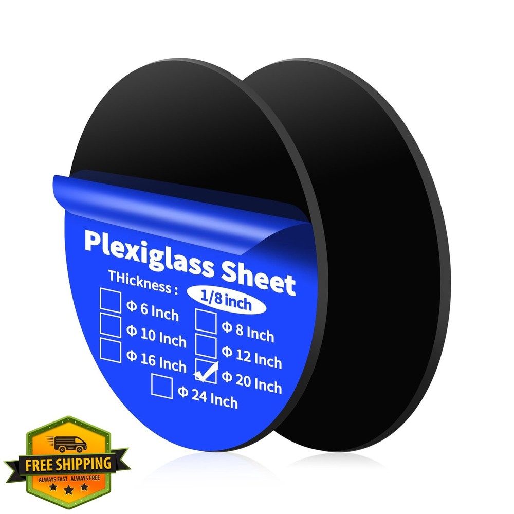 Art3d 2pc Black 20″ Round Acrylic Sheets