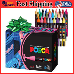 Uni Posca PC-5M Paint Markers Set of 29 Medium Tip Acrylic Art Pens All Surfaces