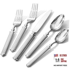 Retro Rope-Patternware Set Flatware Set Cutlery Set Forged 40-Piece Silver