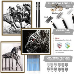 33-Piece Professional Sketching and Drawing Art Set with Portable Zippered Case