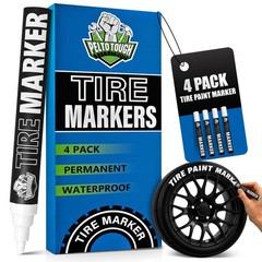 4 PCS White Tire Paint Marker Car Lettering Permanent Pens Weatherproof Ink