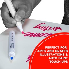 6 Empty Fillable Blank Paint Touch Up Pen Markers, Fill Acrylic, Oil Base, Auto