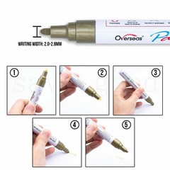 6PC White Paint Pen Marker Waterproof Permanent Car Tire Lettering Rubber Letter