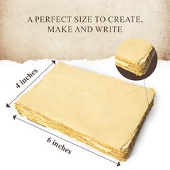 NomadCraftsCo. Blank Vintage Handmade Deckled Edge Paper | 75 Sheets of Recyc…