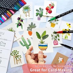 36-Color Non-Toxic Dual Tip Markers for Calligraphy and Hand Lettering