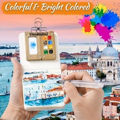 12 Color Pocket Watercolor Set with Travel Sketchbook for Artistic Inspiration