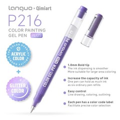 Languo 216 Colors Acrylic Gel Pens with Glitter Gel Pens Set, 144 Acrylic Pai…