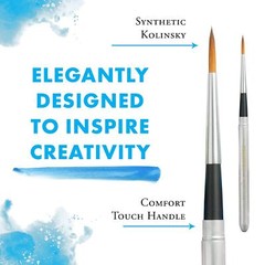 Aqua Elite Series 4850 Synthetic Kolinsky Watercolor Paint Brushtravel Round 4