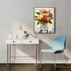 QYLTHRA Flowers Diamond Art Kit for Adults & Beginners – 5D Sunlit Petals