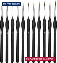 11PCS Fine Detail Paint Brushes Set, Miniature Painting Brushes Kit for Oil, Acr