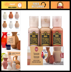 6-Piece Terra Cotta Acrylic Paint Set for DIY Crafts – Indoor & Outdoor Multi-Su