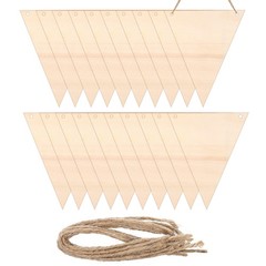 Hanging Wood Sign with Rope, Triangle Shape Wooden Label 4.7″x4″ , 20pcs