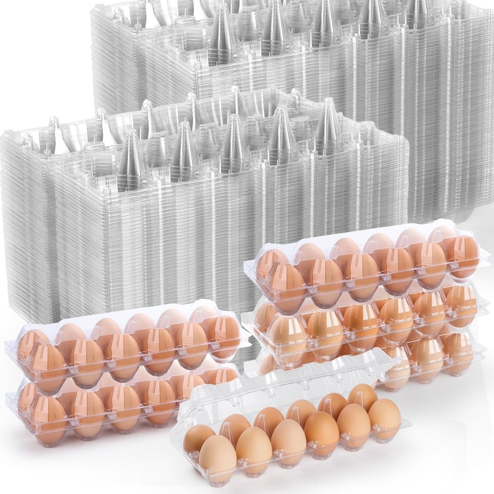 80 Pack Egg Cartons Cheap Bulk 12 Count, Clear Plastic Egg Cartons for Chicke…