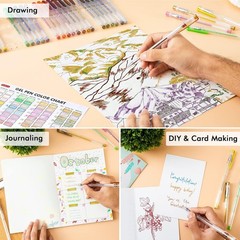 Versatile Earth Tone Gel Pens – 60 Pack with Refills for Journaling & Drawing