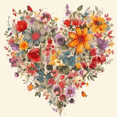 Wildflower Paint by Numbers Kit for Adults Beginners, Heart Flower Easy Adult P