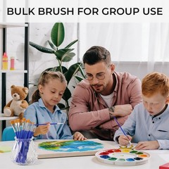168PCS Paint Brush Set Flat Round Artist Brushes for Acrylic Watercolor Crafts