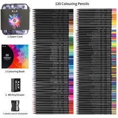 Colored Pencils Set with Mandala Coloring Sheets Art Supplies Case 120 PCS