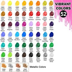 Acrylic Paint Set 52 Colors 2 oz Bottles Craft Art Supplies Canvas Rock Painting
