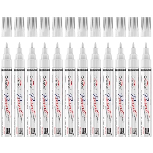 Oil-Based Fine Tip Paint Marker Pen – 12 Pack 0.9mm Fine Nib Permanent White