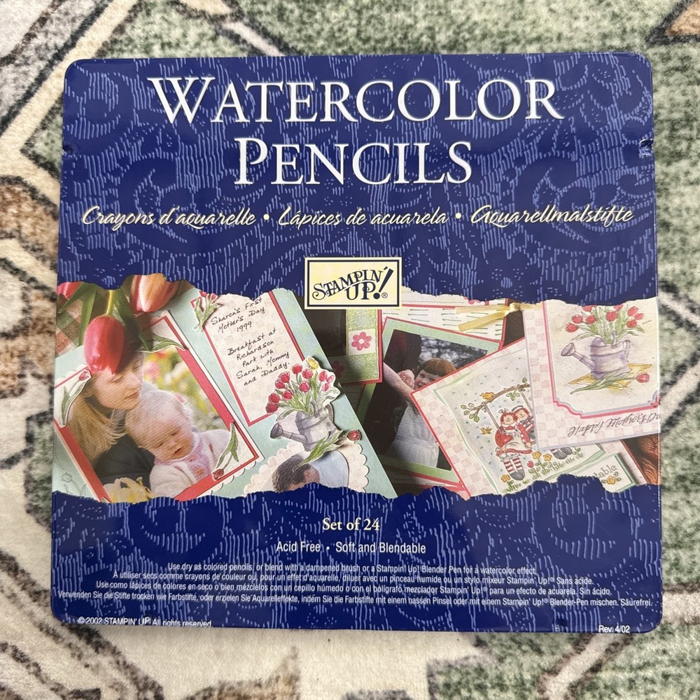 Stampin’ Up! Watercolor Pencils Set of 24 Acid Free Colored Pencil Vintage 2002