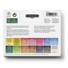 Watercolor Paint Set 14 Half Pan Cotman Field w Brush Palette Winsor Newton