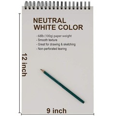 9″ x 12″ Sketch Book, Top Spiral Bound Sketch Pad, 1 Pack 100 Sheets 68lb/100…