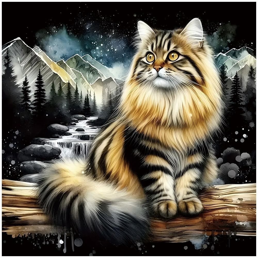 Diamond Art Kits for Adults, Cat Diamond Painting Kits for Beginners, DIY 5D Dia
