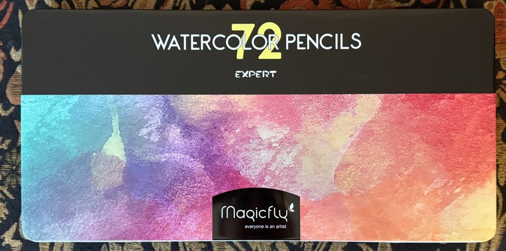 Watercolor Pencil Set by Magicfly: 72 pencils, 2 brushes, metal case & sharpener