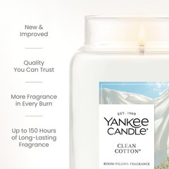 Yankee Candle Clean Cotton Scented Candle, 22oz Large Jar 22 oz,