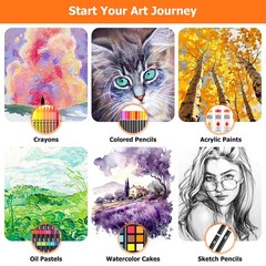 Soucolor Art Supplies, 192-Pack Deluxe Art Set Drawing Painting Supplies Kit …