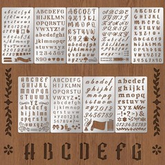 TWINKLEMON 9PCS Metal Stencils Wood Burning Tool 4 inches x 7 inches, silver