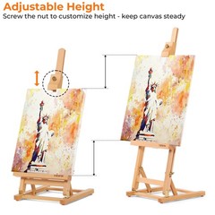 VISWIN 25″ H-Frame Tabletop Easel for Medium H frame Table Easel, Natural