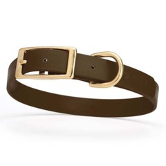 Dog Pet Collar with Brass Hardware Size M W 3/4” L 15” – 18” Dark Chocolate B…