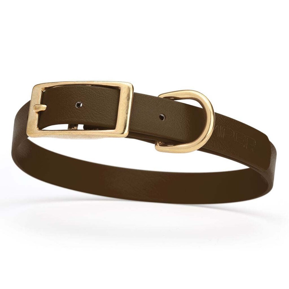 Dog Pet Collar with Brass Hardware Size M W 3/4” L 15” – 18” Dark Chocolate B…