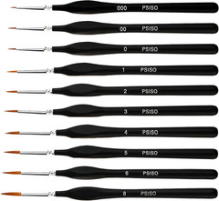 10Pzs Pinceles Miniatura Detalle Finos para Acuarela Oleo Unas Modelos Lineas