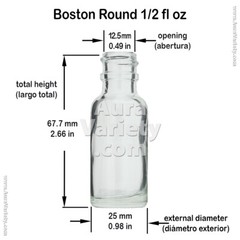 1/2 OZ 15ML CLEAR BOSTON GLASS BOTTLES WITH CHILD RESISTANT CRC GLASS DROPPERS
