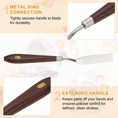5pcs Painting Palette Knife 2.72 x 0.51 Inch Stainless Steel with Plastic Handle