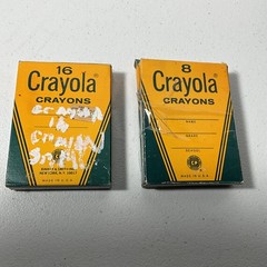 Vintage Crayola Crayons Lot 8 & 16 Count Boxes Binney & Smith Art Supplies USA