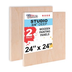 24″ x 24″ Studio 3/4″ Profile Depth Artist Wood Pouring Panel Boards Pack of 2