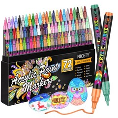 NICETY 72 Colors Acrylic Paint Pens 1 Count (Pack of 72), 72