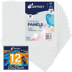 Artkey 12 Pack 8x10in Canvas Boards Primed