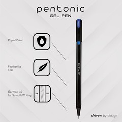 Pentonic Gel Pens, 24 Count, Mixed Pack 12 Assorted Color Pens, 12 Glitter Pens