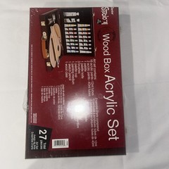 Sealed New Darice Studio 71 27-Piece Acrylic Art Painting Set in Wooden Case