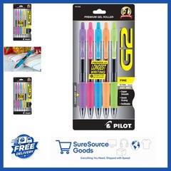 5-Pack G2 Colored Gel Pens 0.7mm Fine Point Retractable Writing Instruments