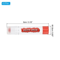 Solid Tempera Paints, 6 Pcs Washable Paint Sticks Paint Pens, Orange Red