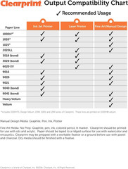 11″ X 17″ 1000H Design Vellum Sheets with Printed Fade-Out 8X8 Grid, 16 Lb., 100