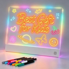 16″ Portable LED Note Board 7 Colors Glow Board, Rechargeable, Dry Erase – NEW