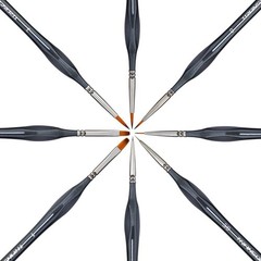 Transon 8-Pc Fine Detail Brush Set with Ergonomic Triangular Handles for Artists