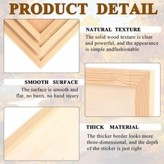 18 Pack Unfinished Wood Canvas Panels Kit Wooden Panel 11.8 x 7.9 inches, tan