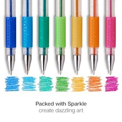 KINGART Glitter Rollerball Gel 50 Count (Pack of 1), Assorted Colors